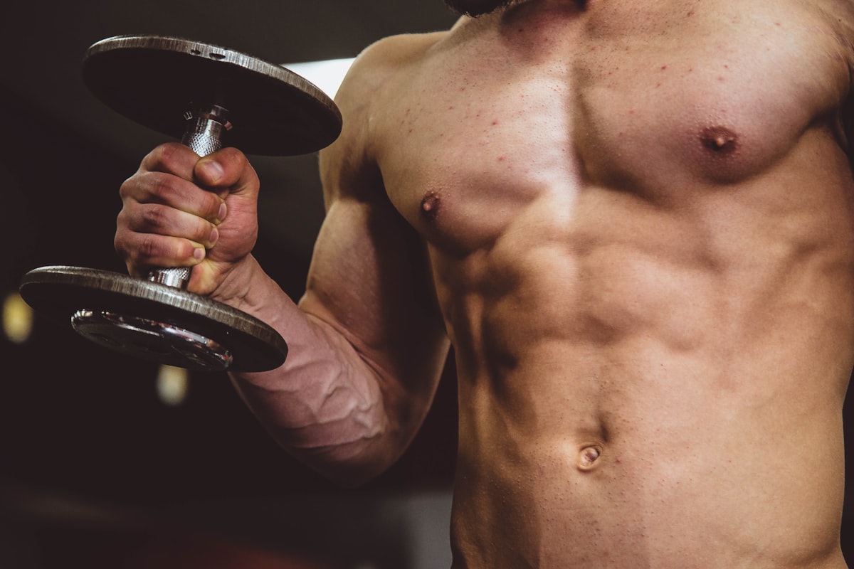 Man stretching and exercising for fitness